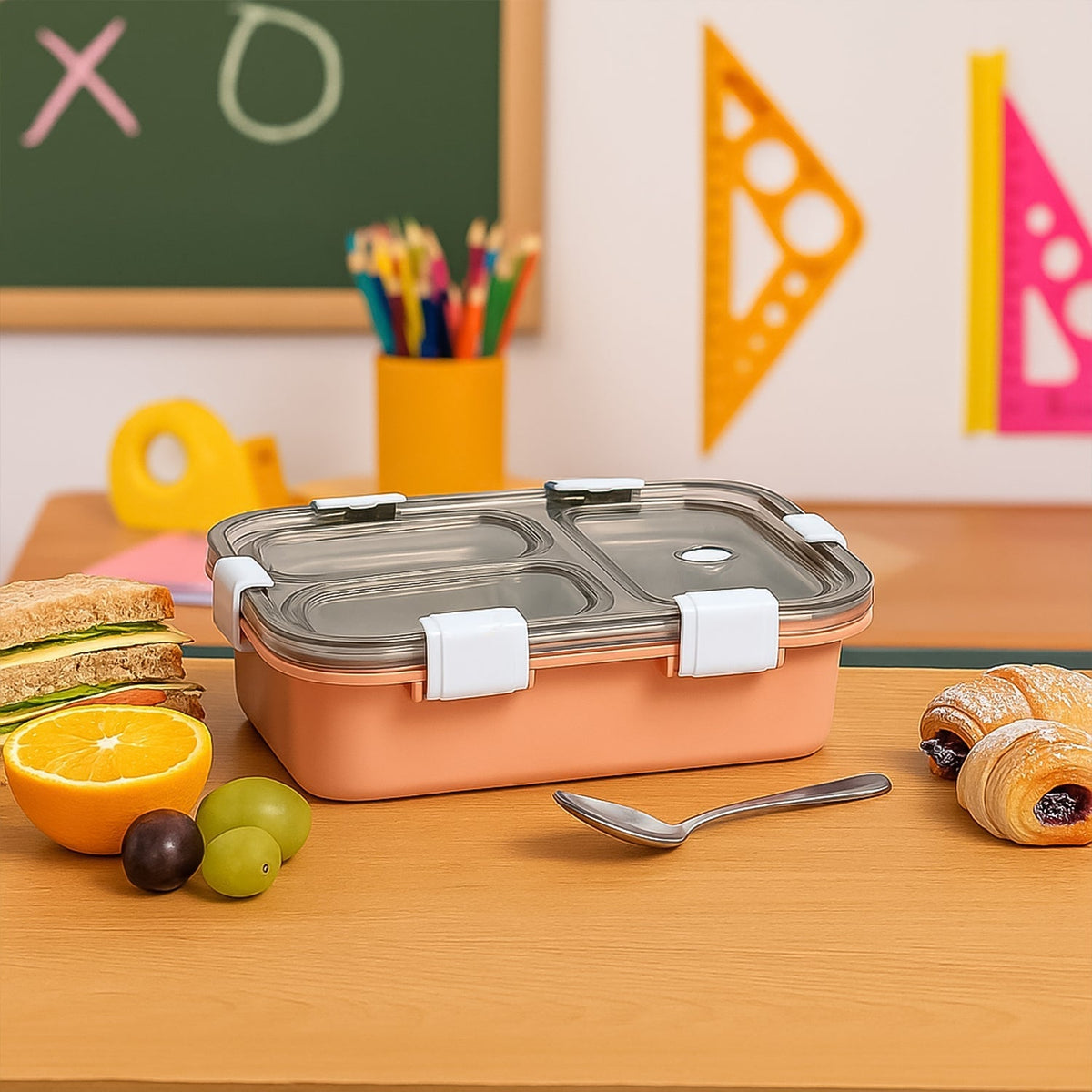 3-Compartment Lunch Box - (1 Pc)