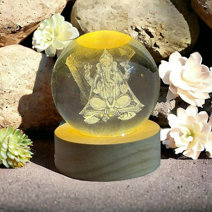 3D  Engraved Lord Ganesha Decorative Night Light – Spiritual Gift for Home, Mandir, Diwali