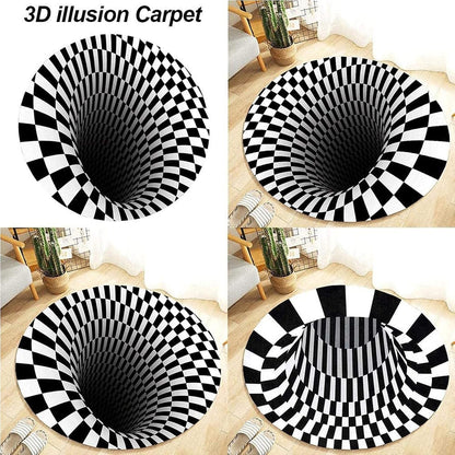 3D Space Round Carpet, Floor Mat Non-Woven Doormat (60 Cm)