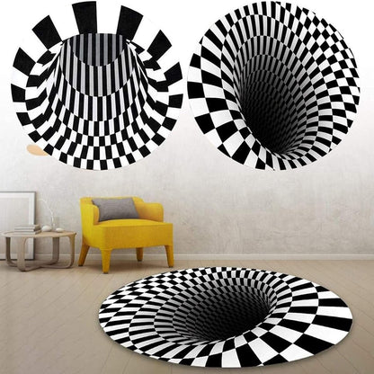 3D Space Round Carpet, Floor Mat Non-Woven Doormat (60 Cm)