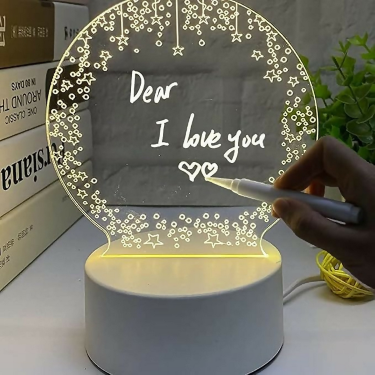 3D Creative Writeable LED Night Personalized Home Decor Lamp & Romantic Gift for Birthday, Valentine’s Day & Anniversary