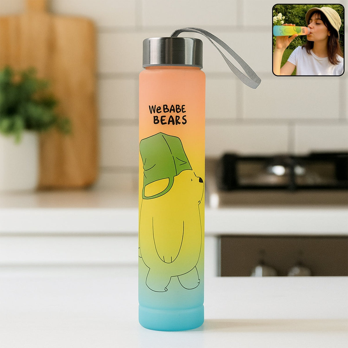 300 ML Cute Cartoon Printed Plastic Water Bottle
